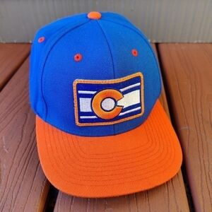 VTG COLORADO LIMITED Snapback Hat Patch Cap State Flag Logo Flat Bill Blue
